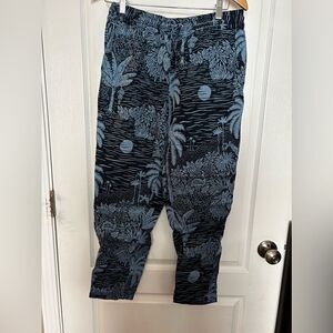 Desmond & Dempsey x H&M Tropical Linen pants women’s 6 blue‎ EUC beach coastal